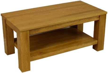 Solid Oakland Chunky Oak Coffee Table With Shelf / Living Room Furniture