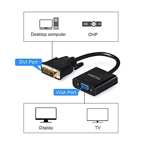 DVI auf VGA Adapter, VANDESAIL Dual Link DVI-D auf VGA Kabel Adapter Male to Female Video Konverter Vergoldet (DVI, VGA) - 6