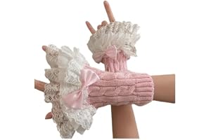 OCUH Y2K tillbehör Cutecore grunge-handskar för kvinnor gotiska fingerlösa rippade långärmad cosplay Lolita, söta armvärmare