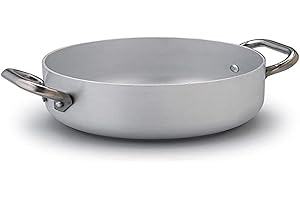 Pentole Agnelli ALMA106PI24 Casserole Basse avec 2 Poignées en Acier, Fond à Induction, Aluminium, 24 cm