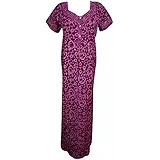 Indiatrendzs Women's Maxi Nighty Cotton Printed Summer Sleepwear (Chest 46)