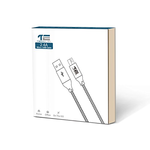 2M Micro USB Kabel, TechElec USB Ladekabel Datenkabel Nylon (Schwarz) - 5