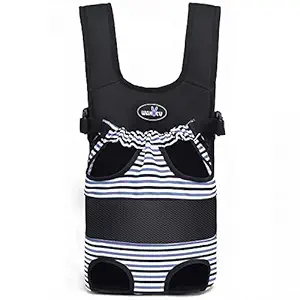 Wakytu Dog Front Carrier Backpacks for Small Dogs, Legs Out Pet Carrier Sling Backpack with Adjustable Padded Ventilated Shoulder Straps, Easy-Fit for Traveling Hiking Camping