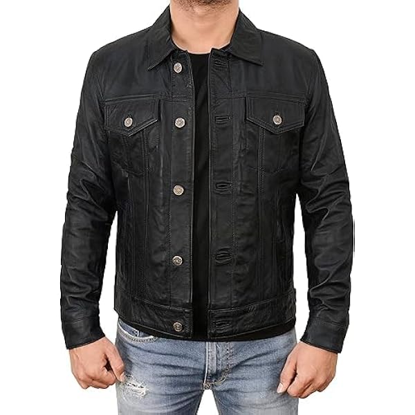 Buy ORVIX Leather Trucker Style Men's Jacket, Premium Brown