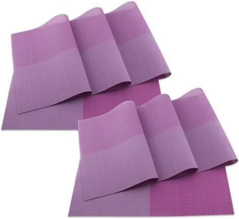 SueH Design Set of 8 Woven Vinyl Purple Ombre Placemat 45 * 30cm