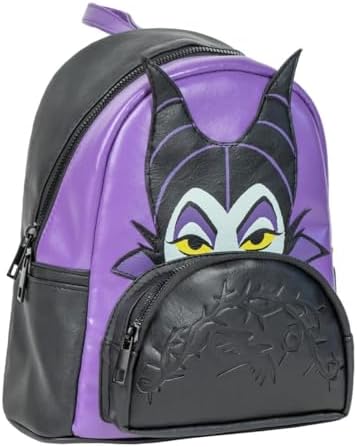CERDÁ LIFE'S LITTLE MOMENTS - Zaino casual Disney Villain - Nero - 22,5x22,5x7,cm - In PU - Stampa Maleficent - Prodotto originale