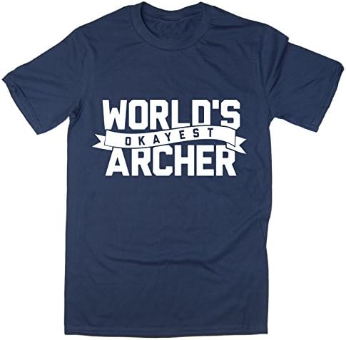 Rocket Fuel World's Okayest Archer' Mens Funny Printed T-Shirt Many Colours and Sizes - Navy - XL