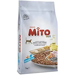 DynamicSales (India) Mito Chicken and Fish Adult Dry Premium Hair and Skin Cat Food, 3 kg