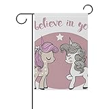 Material: 100% poliéster. SUNOP Bandera de jardín de poliéster con Unicornio de 30 x 45 cm para decoración de macetas de jardín al Aire Libre, decoración de Fiestas, Suministros de casa, 12x18(in)