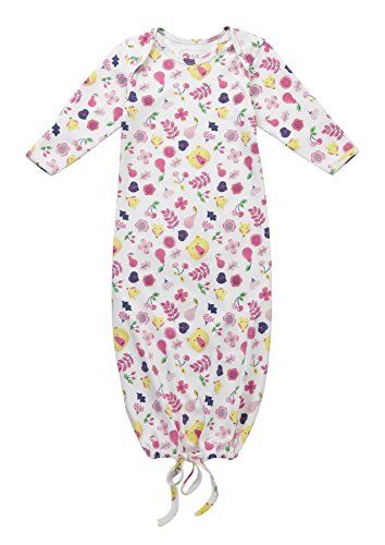 Piccalilly Organic Cotton Multicoloured Baby Girls Woodland Floral Baby Bundler 0-6 Months
