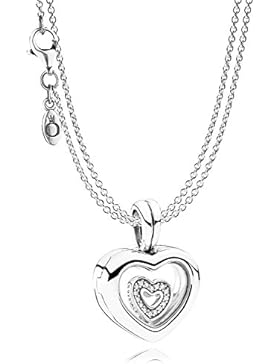 Pandora Silber-Halskette mit Herz-Medaillon 08382