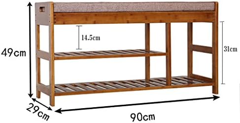 Bamboo for the home of the shoe lock simple sofa storage stool assembly shoe rack ( Size : 90cm )
