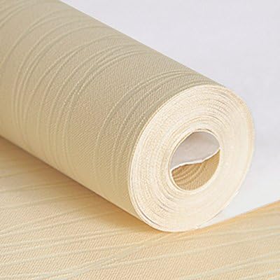 BABYQUEEN Minimalist Striped Wallpaper To The Moon Bedroom Non-Woven Cloth Wallpaper Living Room Restaurant Tv Wall Papers Background Rice Yellow 0.53*10m