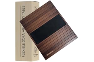 KOTONA UK, Sofa Arm Table Tray, Armchair Tray, Sofa Arm Table, Brown Wood