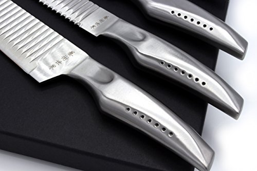 1aTTack.de Messer Messerset 5-teilig mit Spezialklingen Hygienisch und Scharf Edelstahl - 2