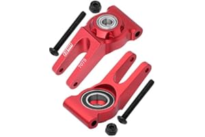GPM RACING Aluminium 7075 Rear Hub (Larger Inner Bearings) for Arrma 1:10 Gorgon/SENTON/VORTEKS/SENTON V3 / BIG Rock/BIG Rock V3 / Granite/Granite V3 / VORTEKS / 1:8 Typhon Upgrade Parts - Red