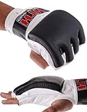 Maxstrength UFC Boxing Fight Punch Bag Mitts Gel MMA Gloves - White/Black, 7 oz