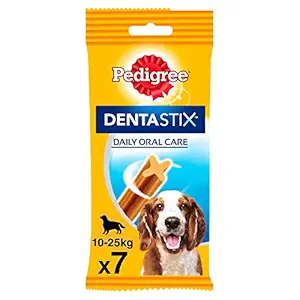 Pedigree Dentastix Medium Breed (10-25 kg) Oral Care Dog Treat (Chew Sticks) (7 Sticks) 180g Weekly Pack