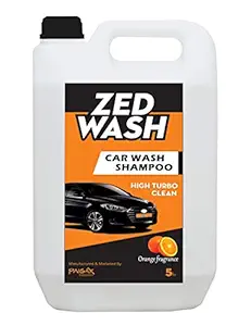 Zedwash Carwash Shampoo 5L | Highly Concentrate Car Wash Foaming Liquid | Neutral pH & Polymer based Formula | Bucket, Foam & Snow Foam Wash