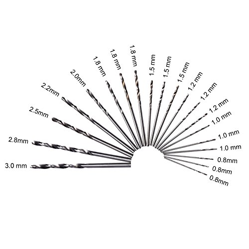 Mudder 21 Stück Spiralbohrer Bits Präzision Pin Vise Mini Mikro Handbohr Bit Set Rotierende Werkzeuge - 2