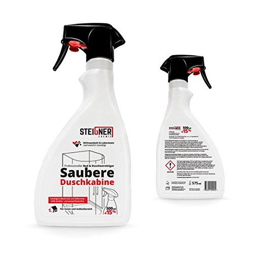 Steigner Anti Kalk Reinigungsmittel Dusche Duschkabinenreiniger Duschkabine reinigen Entkalker Sanitärreiniger Kalklöser Kalkentferner Duschabtrennung Duschwand Glas, 1 Stück, 52563226 - 2