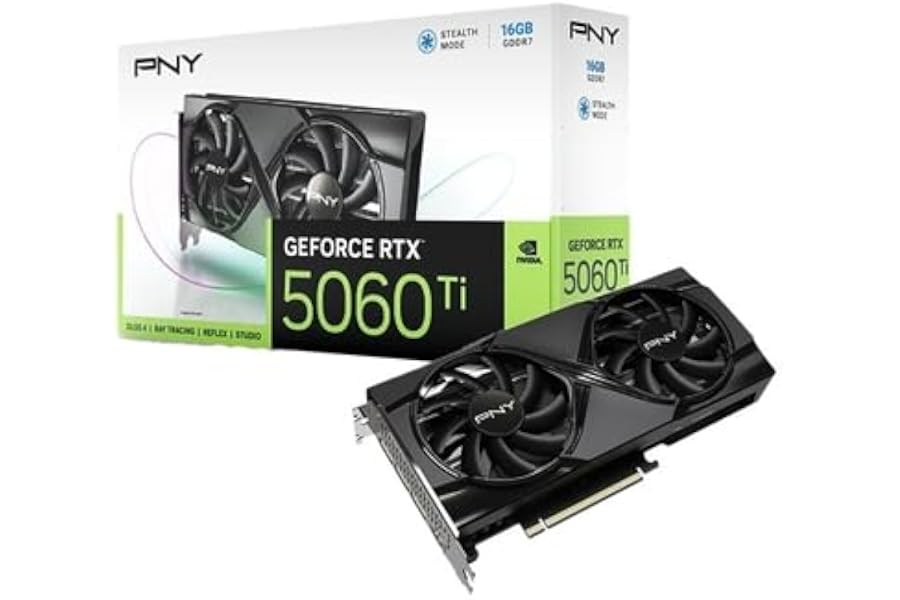 Amazon listing image: PNY Nvidia Geforce Rtx 5060 Ti 16Gb Dual 16Gb Gddr7 Graphics Card 4608 Cuda Core
