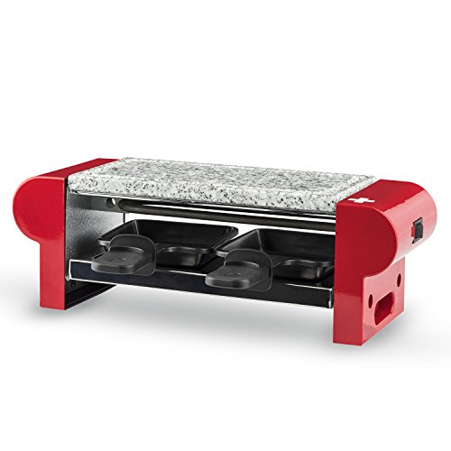 H.Koenig RP2 Raclette-Gerät für 2 Personen mit Steingrill, 350 W, rot - 2