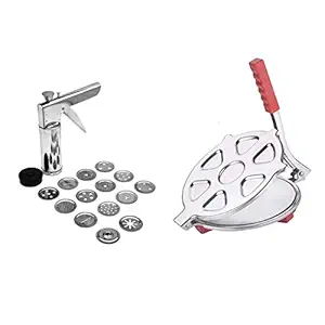 AAROO Enterprise Pure Stainless Steel Puri/Chapati Press with Kitchen Press with 15 Jalis