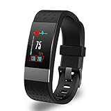 YoYoFit Fitness Trackers Pulsmesser, Rock Wasserdicht IP67 Activity Tracker Armbanduhr Blutdruck, Pulsuhren Smart Watch Uhr Fitness Armband Schrittzähler mit Schlafmonitor Kalorienzähler,Schwarz