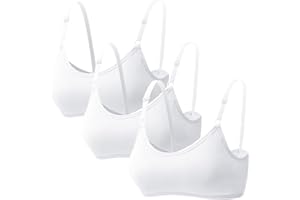 Hornice 3er-Pack Mädchen-BHS für Teenager Baumwolle Weiche Atmungsaktive Unterwäsche Nahtlose Kabellose Bralettes im Alter von 10–16 Jahren