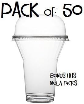 Parfait Cup, PACK of 50 Super Sips Clear Plastic 10 oz Dessert, Sundae or Snack Cup w/ FDL Party Picks by Fineline Super Sips
