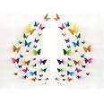 JAAMSO ROYALS 3D Colorful Crystal Butterfly Wall Stickers with Adhesive Art Decal Satin Paper Butterflies (Multicolour, 29.5 X21 CM, 10 Sheet)