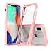 Produktbild Miracase iPhone X Schutzhülle, Apple 10 Leder Luxus Moderne Ärmel Ultra Slim & Dünn Soft TPU Bumper Rutschfeste Kratzfest stoßfest Shell für Apple iPhone X/iPhone 10, B Weiß / Rosa