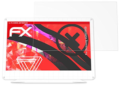 Preisvergleich Produktbild Samsung U28E590D Panzerfolie - atFoliX FX-Shock-Antireflex blendfreie stoßabsorbierende Panzerschutzfolie Displayschutzfolie