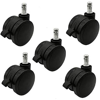 Office Chair Wheels with Brake - Steel Office Chair Casters - Rollerblade Style Polyurethane 