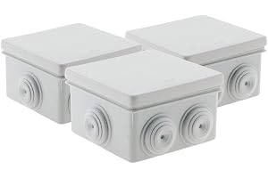 Zenitech - Set Av 5 Vattentäta Fyrkantiga Kopplingsdosor - 80 x 80 x 46 mm - Kabelingångar Utan Urtag - Lock Med Bevarande Snodd - IP55