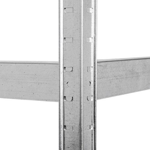 Lagerregal, Metall, verzinkt, Tragkraft 875 kg, 5 Böden, silber, 90x40x180 Steckregal Kellerregal Schwerlastregal Werkstattregal Regal - 8