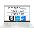 HP Newest 15.6" FHD 1080P IPS Display Laptop, 11th Gen Intel Core i3-1115G4(Up to 4.1GHz), 12GB RAM, 256GB SSD, Webcam, Bluetooth, Wi-Fi, HDMI, Finger Print Reader, Win 10 S, Silver (Upgraded)