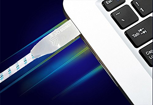 Lightning Kabel – 2m, Blau, Neustes Design – Sehr schnelles iPhone 7 Ladekabel – verstärktes USB Datenkabel mit Knickschutz – Für Apple iPhone 7 6 5, iPad, iPod – SWISS-QA Geldrückgabe Garantie - 8