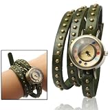 Easy Go Shopping Armbanduhr, Quarzuhrwerk, mit Armband aus Leder für Einheit, Army Green