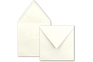 FARBENFROH BY GUSTAV NEUSER 100x Buste quadrate in bianco naturale (bianco) - 15,5 x 15,5 cm - senza finestra, con colla umida - 110 g/m² - Per biglietti d'invito a matrimoni, compleanni e altro - Serie FarbenFroh