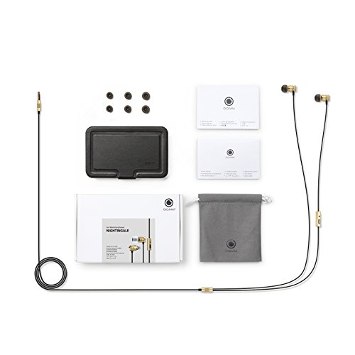 GGMM Nightingale Auricolare In-Ear Stereo con Filo, Premium In-Ear Earphone Stereo Bass Headset Metallico , Cuffia isolamento acustico con Micro e Multifunzione Pulsante, 3.5mm Universale e il cavo 1 2 m per iPhone, Smartphone Android e Lettore MP3