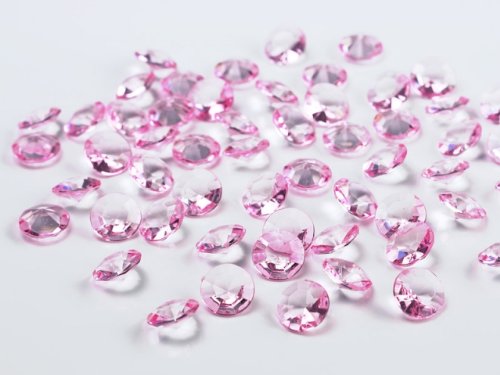 SiDeSo® Dekosteine 1000 Stück 12mm 1,2cm Diamanten Acryl Tischdeko Hochzeit (rosa)