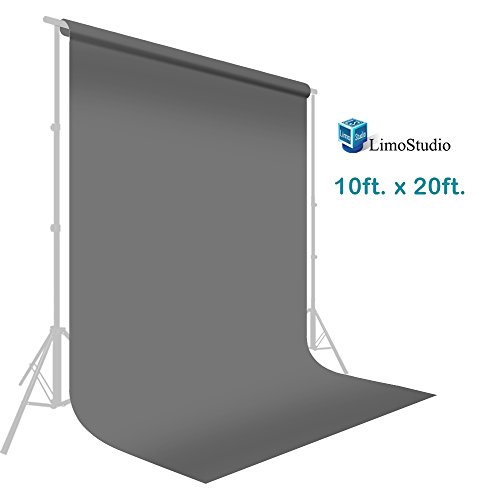 LimoStudio 10 ft. x 20 ft. Professional Photography Studio Muslin Backdrop Background Gray Muslin Backdrop Photo Screen, Photo Video Studio, AGG2330