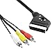 Price comparison product image AVE-A Scart Cable Adapter 1x Skart Male to 3 x RCA Composite Red / White / Yellow Cinch RCA Audio Video AV Connector 5 M