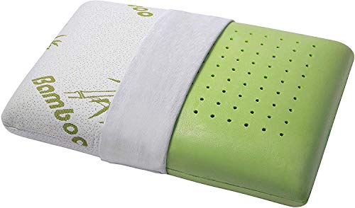  Fitem Kissen mit Memory-Foam, ergonomisch, Komfort, Nackenrolle, 60x40x13 cm, milbensicher, antibakteriell, maschinenwaschbar, Bezug aus Bambus und Ultra-weich, hypoallergen, temperaturausgleichend