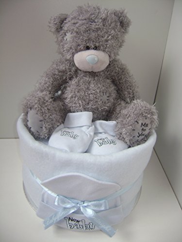 Baby Boy deep fill 1 Tier luxury Me-to-You Tiny Tatty Teddy Bear Nappy Cake Hamper #Baby Shower #Baby Gift