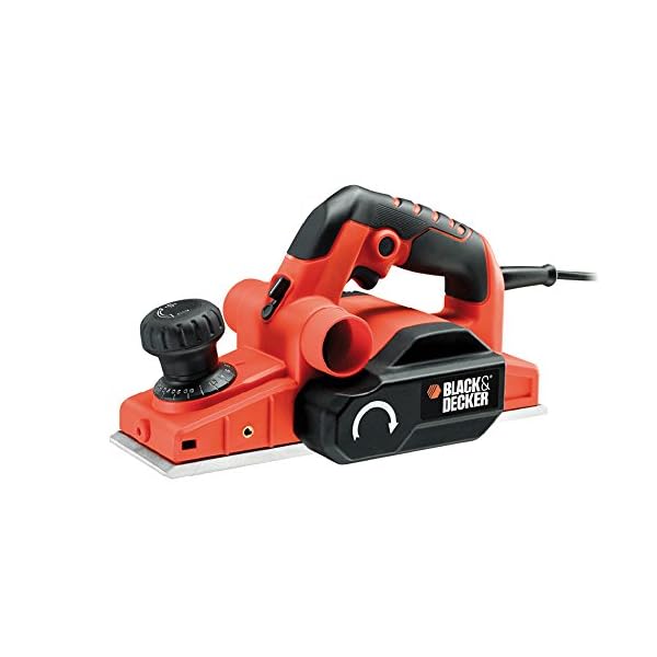 Black+Decker Hobel (mit Zubehör, 750 Watt, Hartmetall-Wendemesser, umstellbarer Spanauswurf, Staubfangbeutel) KW750K – Bild 3