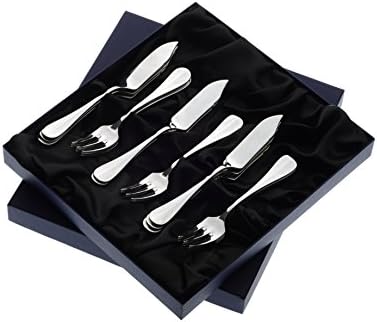 Arthur Price of England 6-Piece Baguette 25 Year Silver Plated Boxed Pair of Fish Eater