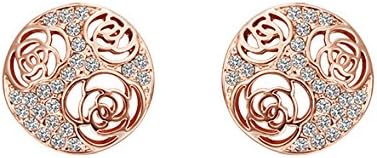 Style Women's Earrings Disc with Cubic Zirconia Crystals Gold 20 mm 1768